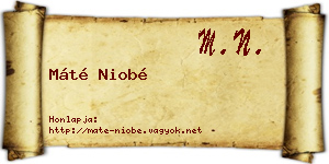 Máté Niobé névjegykártya